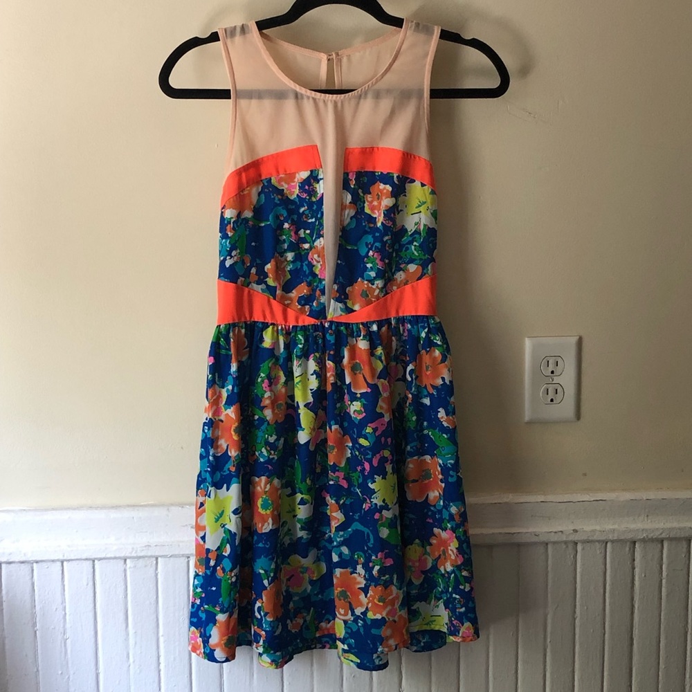 Watercolor Floral Charlotte Russe Mini Dress
